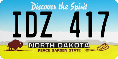 ND license plate IDZ417