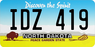 ND license plate IDZ419