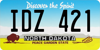 ND license plate IDZ421