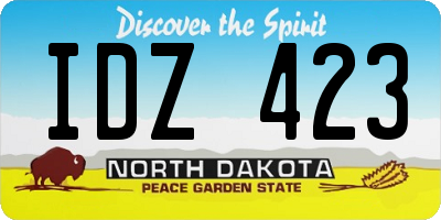 ND license plate IDZ423
