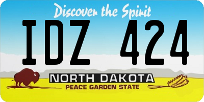 ND license plate IDZ424
