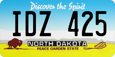 ND license plate IDZ425