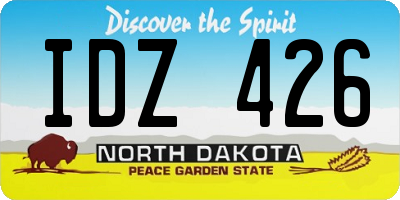ND license plate IDZ426