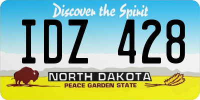 ND license plate IDZ428