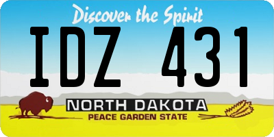 ND license plate IDZ431