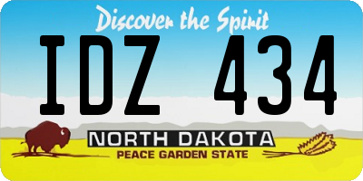 ND license plate IDZ434
