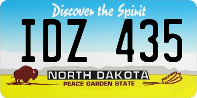 ND license plate IDZ435