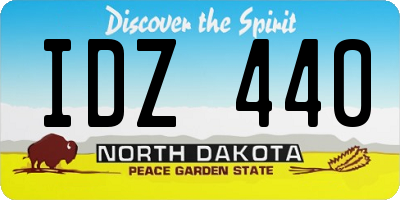 ND license plate IDZ440