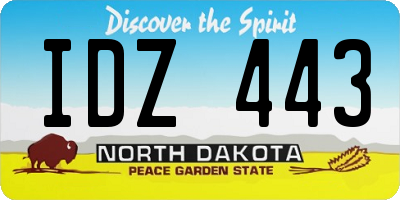 ND license plate IDZ443
