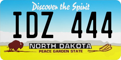 ND license plate IDZ444