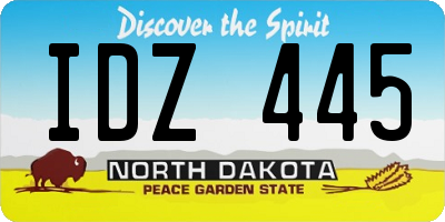 ND license plate IDZ445