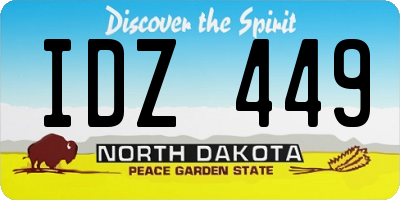 ND license plate IDZ449