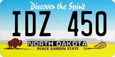 ND license plate IDZ450