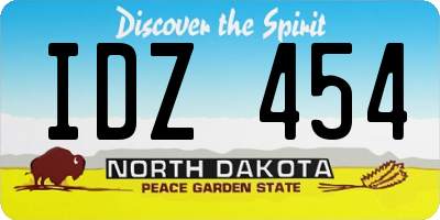 ND license plate IDZ454