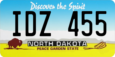 ND license plate IDZ455