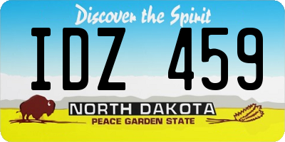 ND license plate IDZ459