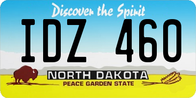 ND license plate IDZ460