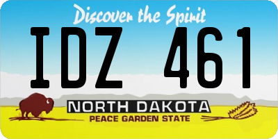 ND license plate IDZ461
