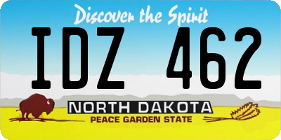 ND license plate IDZ462