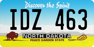 ND license plate IDZ463