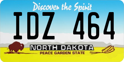 ND license plate IDZ464