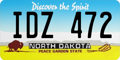 ND license plate IDZ472