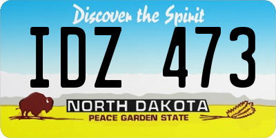 ND license plate IDZ473