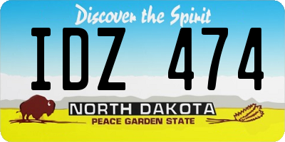 ND license plate IDZ474