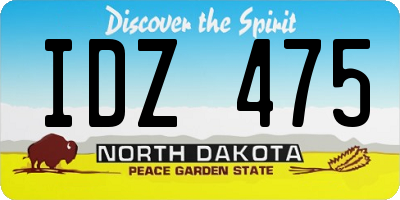 ND license plate IDZ475