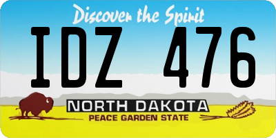 ND license plate IDZ476
