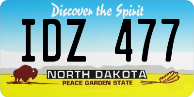 ND license plate IDZ477