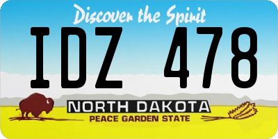 ND license plate IDZ478