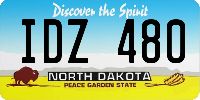ND license plate IDZ480