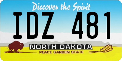 ND license plate IDZ481