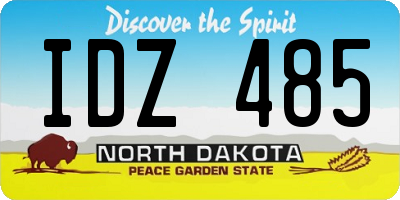 ND license plate IDZ485