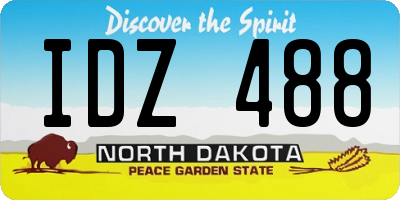 ND license plate IDZ488