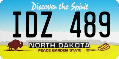 ND license plate IDZ489