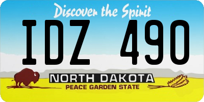 ND license plate IDZ490
