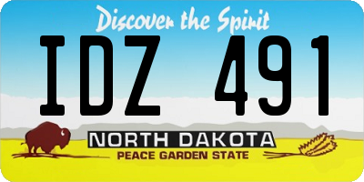 ND license plate IDZ491
