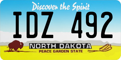 ND license plate IDZ492
