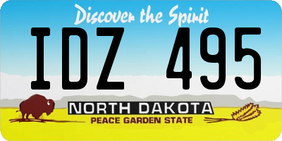 ND license plate IDZ495