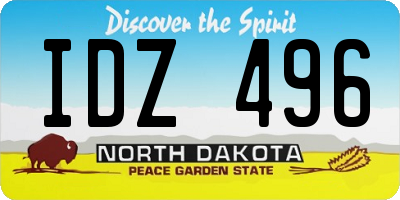 ND license plate IDZ496