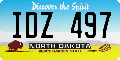 ND license plate IDZ497