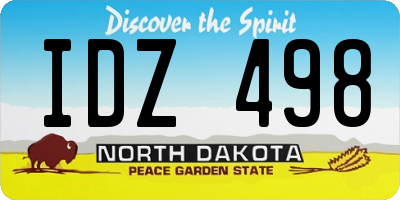 ND license plate IDZ498