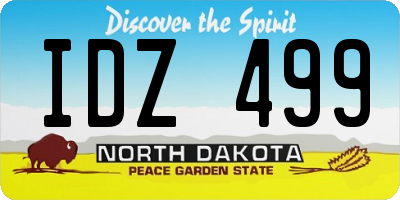 ND license plate IDZ499