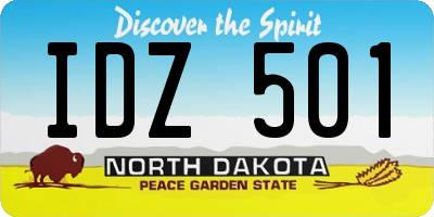ND license plate IDZ501
