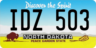 ND license plate IDZ503