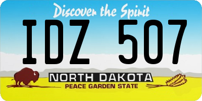 ND license plate IDZ507