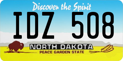 ND license plate IDZ508