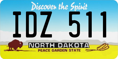 ND license plate IDZ511